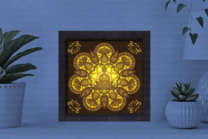 Buddha Paper Cut Light Box Graphics Template
