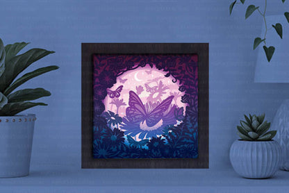 Flying Butterfly Paper Cut Light Box Graphics Template