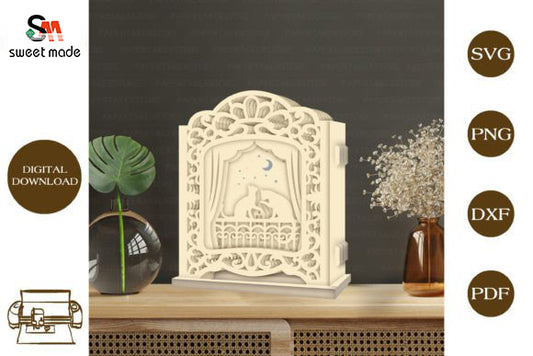 Cat - Pop Up Light Box File - Cricut File