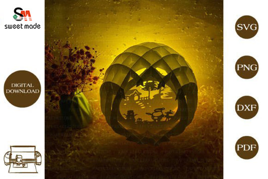 Christmas Pop Up Egg Light Box Paper Cut Template Cricut File