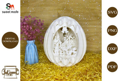 Christmas Pop Up Egg Light Box Paper Cut Template Cricut File
