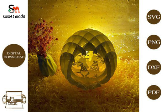 Christmas Gnome Pop Up Egg Light Box Paper Cut Template Cricut File