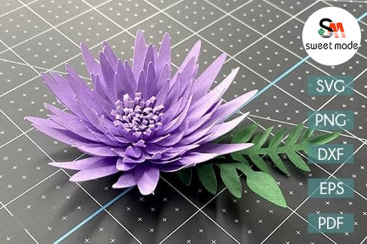 Chrysanthem Paper Flower SVG Template