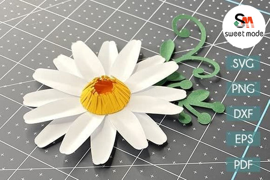 Daisy Paper Flower SVG Template