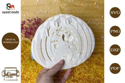 Dinosaur Pop Up Egg Light Box Paper Cut Template Cricut File