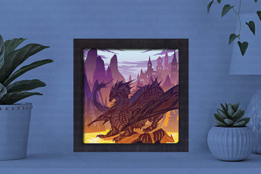Dragon Paper Cut Light Box Graphics Template