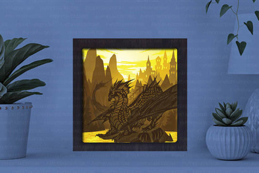 Dragon Paper Cut Light Box Graphics Template