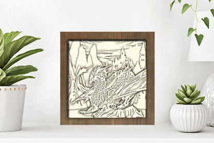 Dragon Paper Cut Light Box Graphics Template