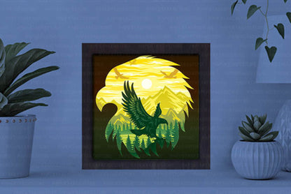 Eagle Paper Cut Light Box Graphics Template