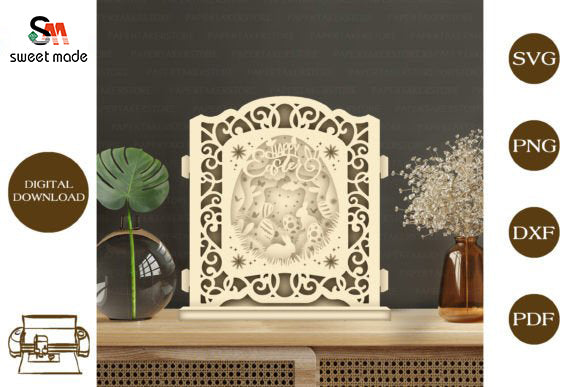 Easter 1 Pop Up Light Box File Paper Cut Template Cricut File