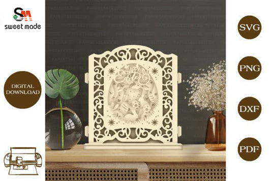 Easter 1 Pop Up Light Box File Paper Cut Template Cricut File