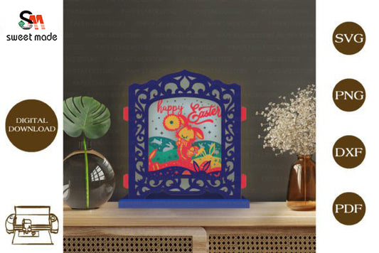 Easter 3 Pop Up Light Box File Paper Cut Template Cricut File