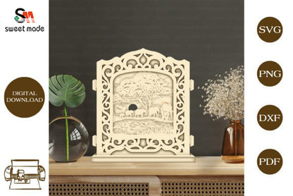 Elephant Pop Up Light Box File Paper Cut Template Cricut File