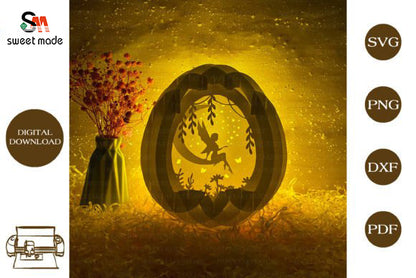 Fairy Pop Up Egg Light Box Paper Cut Template Cricut File