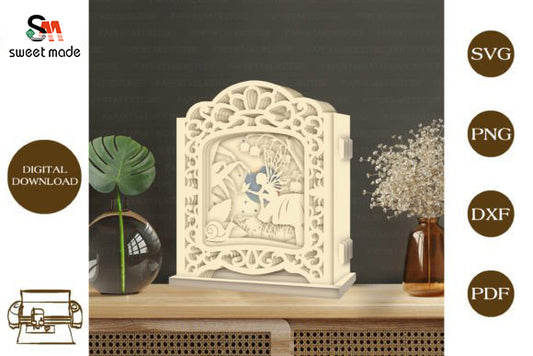Fairy Pop Up Light Box File Paper Cut Template Cricut File