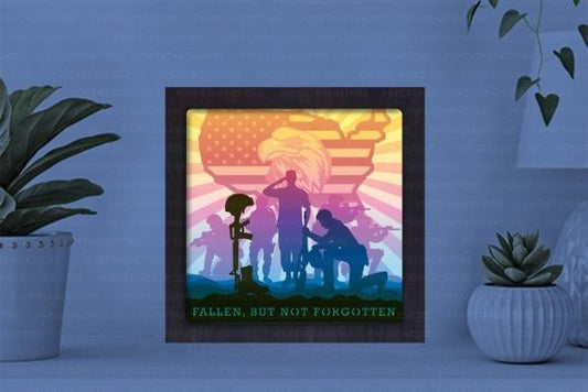 Fallen Soldier Paper Cut Light Box Graphics Template