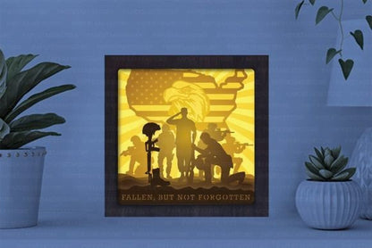 Fallen Soldier Paper Cut Light Box Graphics Template