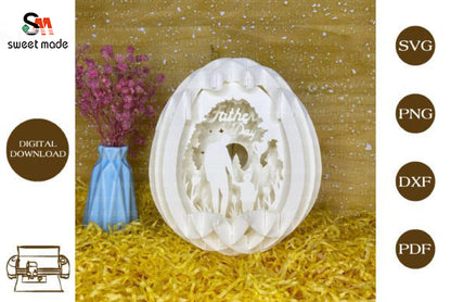 Fathers Day-3 Pop Up Egg Light Box Paper Cut Template Cricut File