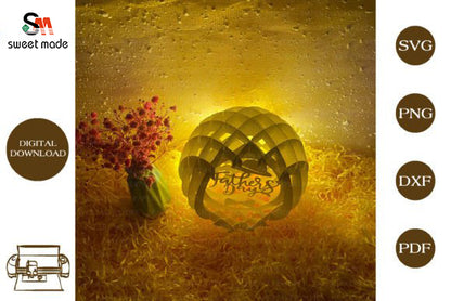 Fathers Day-4 Pop Up Egg Light Box Paper Cut Template Cricut File