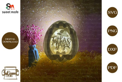 Fathers Day-4 Pop Up Egg Light Box Paper Cut Template Cricut File