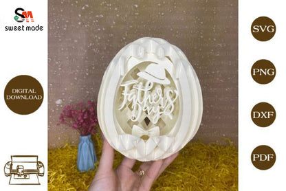 Fathers Day-4 Pop Up Egg Light Box Paper Cut Template Cricut File