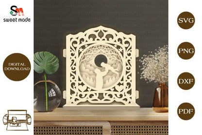 Fathers Day Pop Up Light Box File Paper Cut Template Cricut File