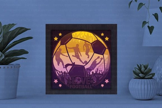 Football Paper Cut Light Box Graphics Template