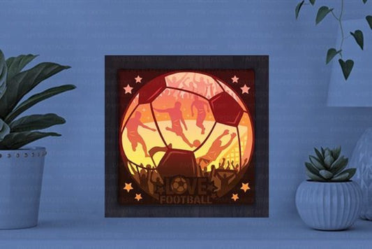 Football Paper Cut Light Box Graphics Template