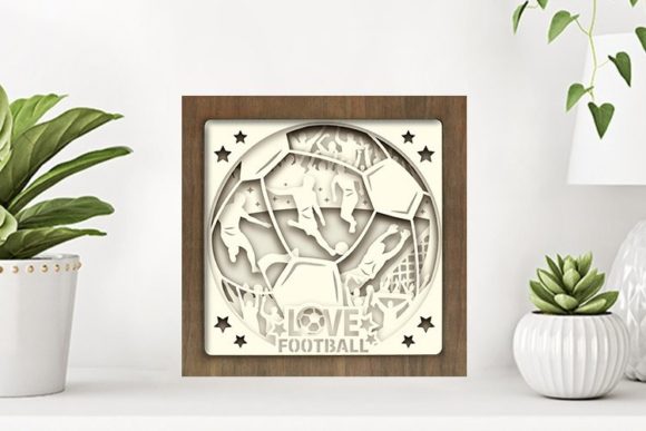 Football Paper Cut Light Box Graphics Template