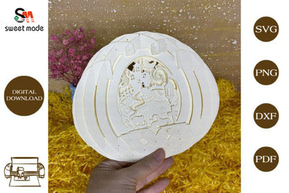 Halloween-1 Pop Up Egg Light Box Paper Cut Template Cricut File
