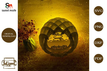 Halloween-2 Pop Up Egg Light Box Paper Cut Template Cricut File