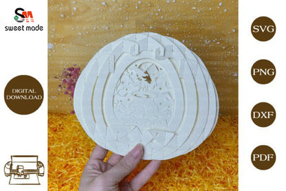 Halloween-2 Pop Up Egg Light Box Paper Cut Template Cricut File