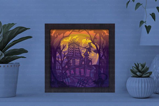 Halloween Paper Cut Light Box Graphics Template