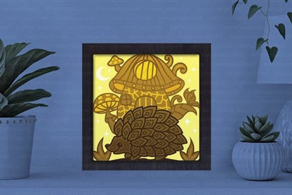 Hedgehog Paper Cut Light Box Graphics Template