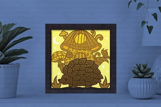 Hedgehog Paper Cut Light Box Graphics Template