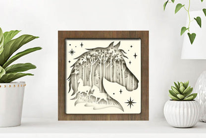 Horse Paper Cut Light Box Graphics Template