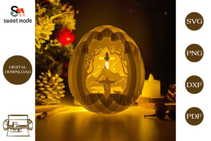Jesus-1 Pop Up Egg Light Box Paper Cut Template Cricut File