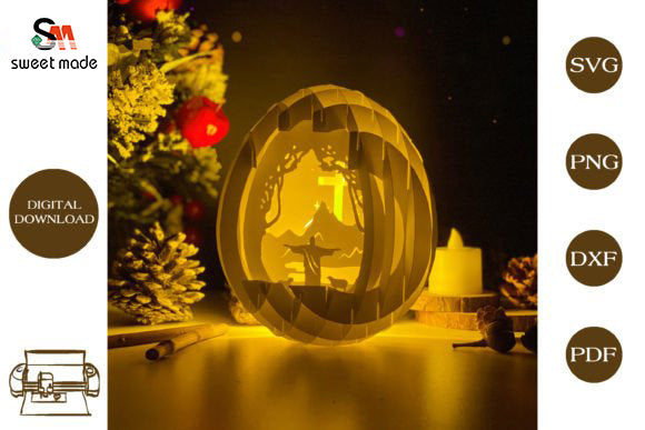 Jesus-1 Pop Up Egg Light Box Paper Cut Template Cricut File