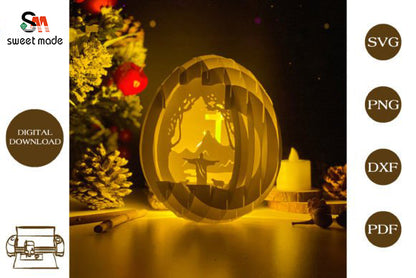 Jesus-1 Pop Up Egg Light Box Paper Cut Template Cricut File