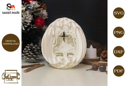 Jesus-1 Pop Up Egg Light Box Paper Cut Template Cricut File