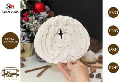 Jesus-1 Pop Up Egg Light Box Paper Cut Template Cricut File