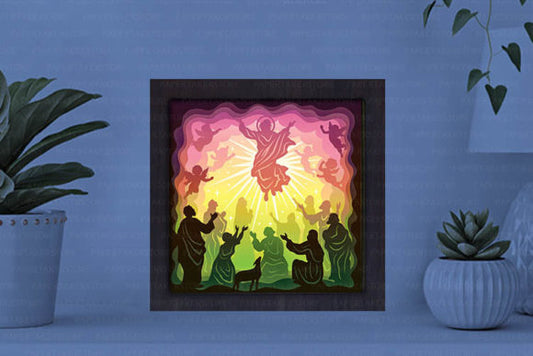 Jesus Paper Cut Light Box Graphics Template