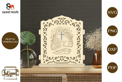 Jesus Pop Up Light Box File Paper Cut Template Cricut File
