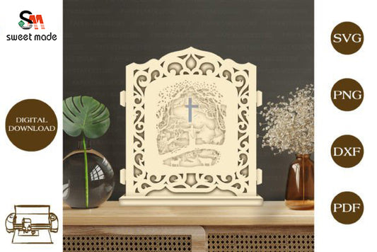 Jesus Pop Up Light Box File Paper Cut Template Cricut File