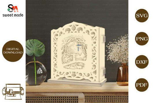 Jesus Pop Up Light Box File Paper Cut Template Cricut File
