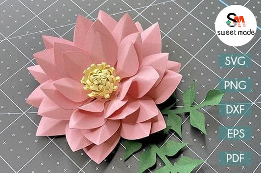 Lotus Paper Flower SVG Template