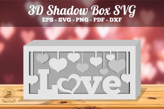 Words 3D Shadow Box Paper Cut Template（Rectangle）