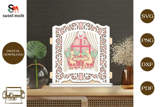 Love Pop Up Light Box File Paper Cut Template Cricut File