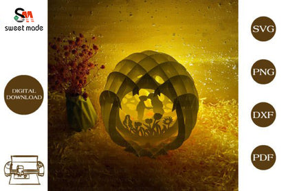 Mothers Day-3 Pop Up Egg Light Box Paper Cut Template Cricut File
