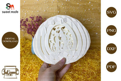 Mothers Day-3 Pop Up Egg Light Box Paper Cut Template Cricut File